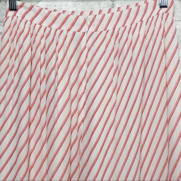 Ann Taylor LOFT Barbiecore Pink White Striped Ruffle Skirt 4 - Picture 8 of 14